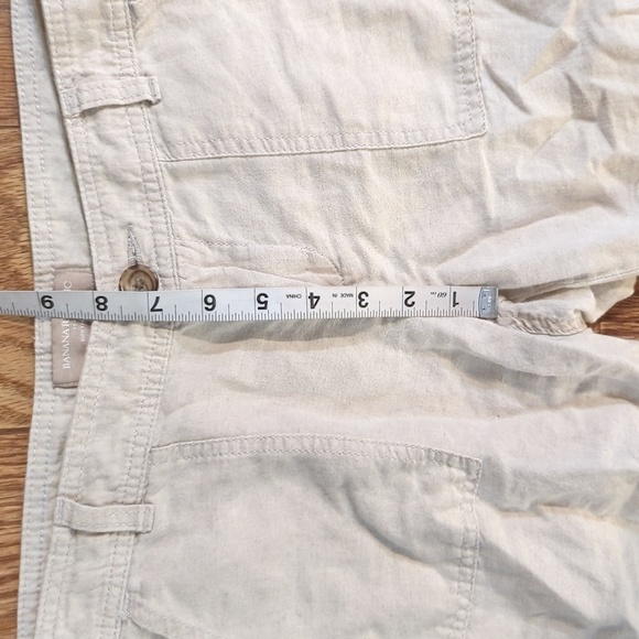 Linen-blend cropped cuffed low-rise cargo pants, Banana Republic Martin Fit 6P - Picture 3 of 7